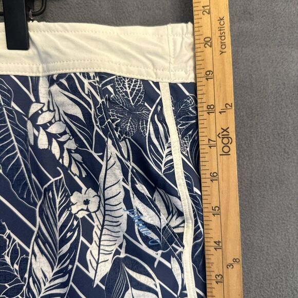 Johnnie-O Board Tiwi Board Short Swim Trunks Mens 2XL XXL Blue Floral Lined - Picture 9 of 15